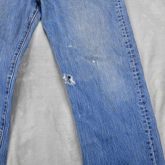 Levis Jeans 501 36x34 (33x32 Meas) Button Fly Blue Denim - Picture 4 of 10